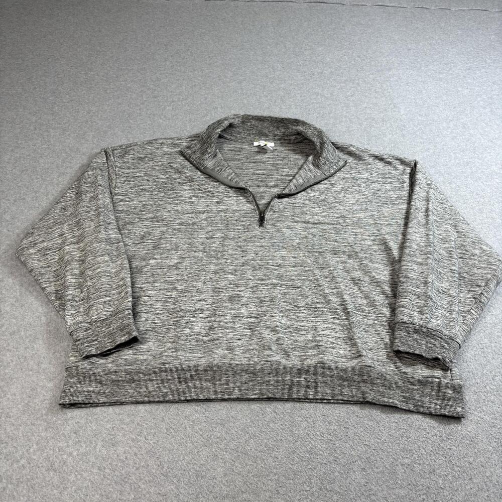Daily Ritual Sweatshirt Womens 2XL Gray Pullover 1/4 Zip Athleisure Comfortable